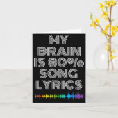 My Brain Is 80% Song Lyrics Funny Music Lover  カード (黄色い花)