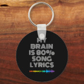 My Brain Is 80% Song Lyrics Funny Music Lover キーホルダー (正面)