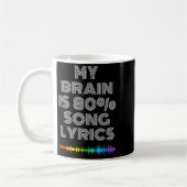My Brain Is 80% Song Lyrics Funny Music Lover  コーヒーマグカップ (左)