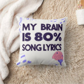 "My Brain Is 80% Song Lyrics" Graphic クッション (ブランケット)