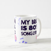 "My Brain Is 80% Song Lyrics" Graphic コーヒーマグカップ (正面右)