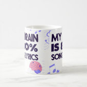 "My Brain Is 80% Song Lyrics" Graphic コーヒーマグカップ (中央)