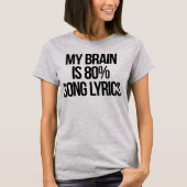 My Brain is 80% Song Lyrics Tシャツ (正面)