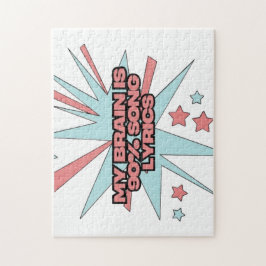 My Brain is 90% Song Lyrics – Funny Retro Pop Art ジグソーパズル