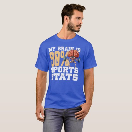 My Brain Is 90 Sports Stats Sports Analytics Stati Tシャツ (正面フル)