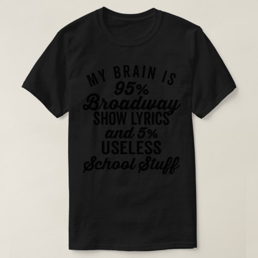 My Brain is 95ブロードウェイ歌詞 Tシャツ (デザイン正面)