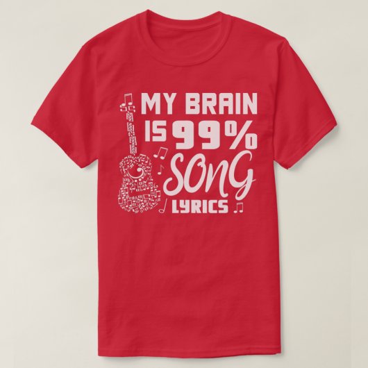My Brain is 99 Song Lyrics Singer おもしろいミュージカルTh Tシャツ (デザイン正面)