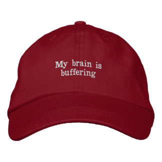 'My Brain Is Buffering' Introvert Humor Gift 刺繍入りキャップ