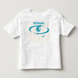 My Brands" エレガントな青いライオンのロゴのカスタムデザイン トドラーTシャツ