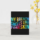 My Breath Smells Like Foreskin Funny Adult Humor D カード (黄色い花)