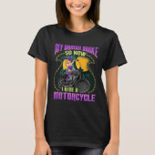 My Broom Broke Now I Ride Motorcycle Biker Chick H Tシャツ (正面)