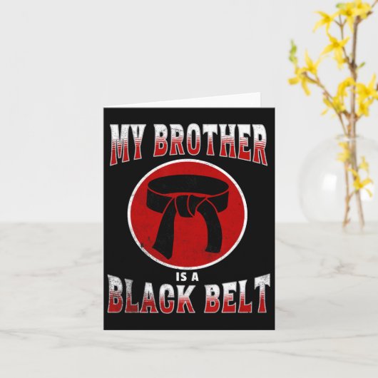 My Brother Is A Black Belt Martial Arts Tee Karate カード (黄色い花)