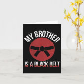My Brother Is A Black Belt Martial Arts Tee Karate カード (黄色い花)