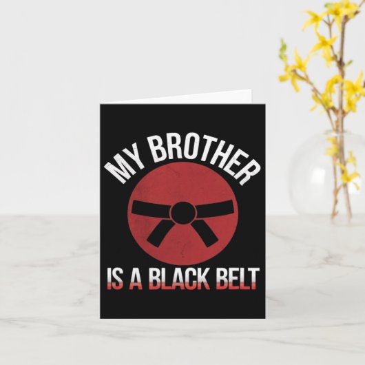 My Brother Is A Black Belt Martial Arts Tee Karate カード (黄色い花)