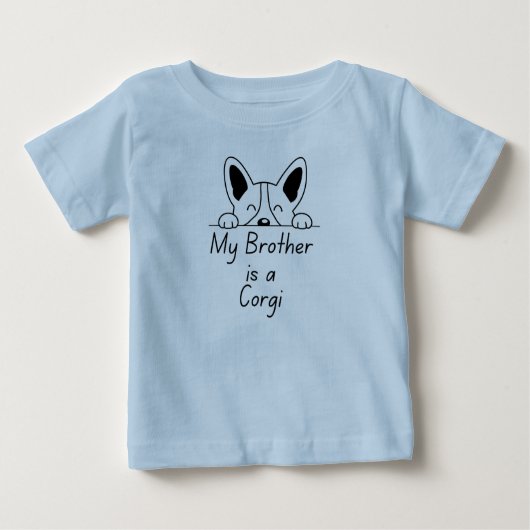 'My Brother is a Corgi' Playful Dog Loving Family ベビーTシャツ (正面)