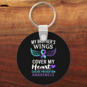 My Brother's Wings Cover Heart Suicide Awareness R キーホルダー (正面)