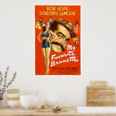 「My Brunette」 -お気に入りのヴィンテージ映画ポスター ポスター (キッチン)