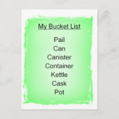 My Bucket List ポストカード (正面)