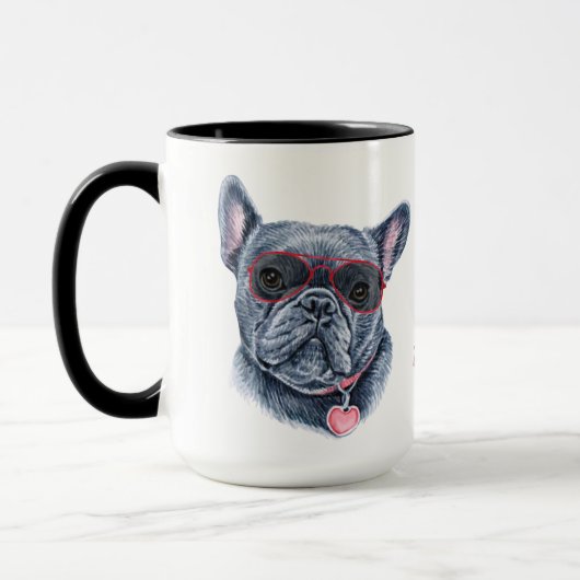 My Bulldogの作業懸命フランスの マグカップ (左)