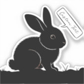 My Bunny's Say: Rabbit パーソナライズされた Silhouette シール (正面)