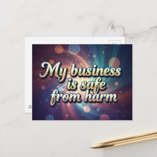 My business is safe from harm positiveaffirmation  ポストカード (正面/裏面インサイチュ)