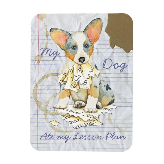 My Cardigan Welsh Corgi Ate my Lesson Plan マグネット (縦)
