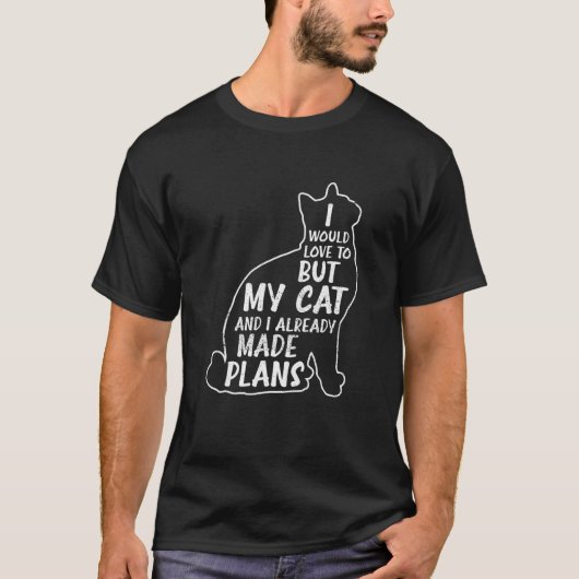 MY CATとIがすでに計画を立てた猫好きLOV Tシャツ (正面)