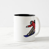 My Catによるスノーボード ツートーンマグカップ (正面右)