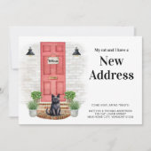 My Cat and I New Address Black Cat Door Moving 案内状 (正面)