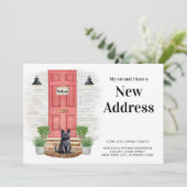 My Cat and I New Address Black Cat Door Moving 案内状 (スタンド正面)