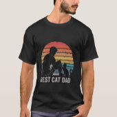 My Cat Dad Hero Retro Sunset Cool Best Cat Dad Tシャツ (正面)