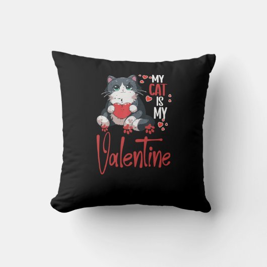 My Cat is my Valentine クッション (正面)