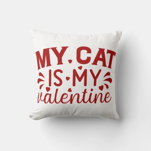 My Cat is my Valentine クッション (正面)