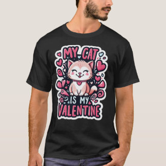 My Cat is My Valentine Cute Cat Valentines Day Tシャツ