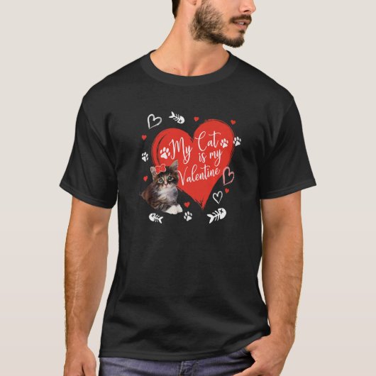 My Cat Is My Valentine Cute Valentine's Day Cat Da Tシャツ (正面)