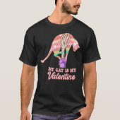 My Cat Is My Valentine Day Skeleton Cute Kitten Bo Tシャツ (正面)