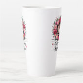 My Cat Is My Valentine Floral Cute Cat LoverDesign カフェラテマグ (正面)