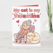 My Cat is My Valentine! Funny Valentines Day カード (正面)