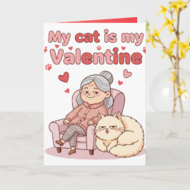 My Cat is My Valentine! Funny Valentines Day カード
