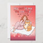 My Cat is My Valentine! Funny Valentines Day カード (正面)