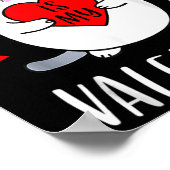 My Cat Is My Valentine Kitten Lover Heart Valentin ポスター (角)