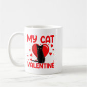 My Cat Is My Valentine Paw Heart Cat Owner Valenti コーヒーマグカップ (左)