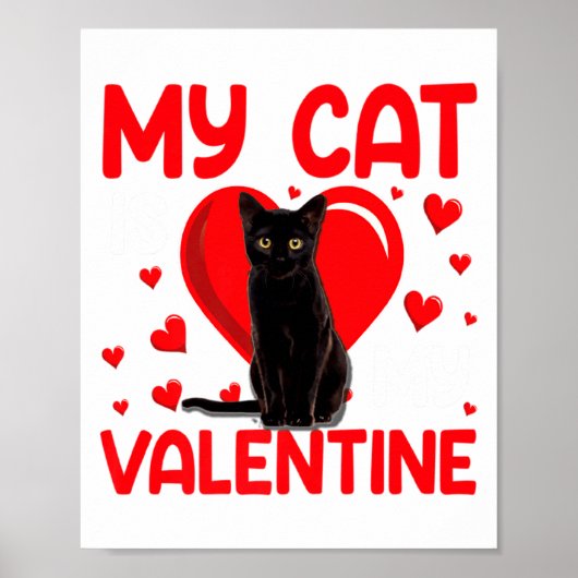 My Cat Is My Valentine Paw Heart Cat Owner Valenti ポスター (正面)