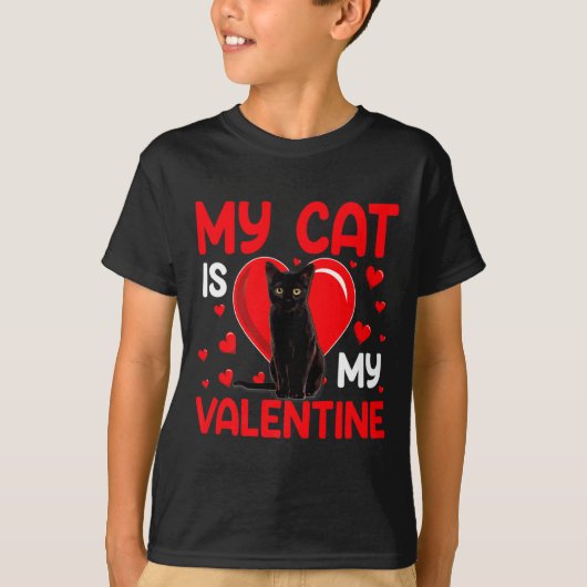 My Cat Is My Valentine Paw Heart Cat Owner Valenti Tシャツ (正面)