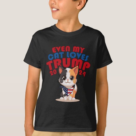 My Cat Loves Trump 2024 2 Tシャツ (正面)