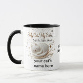 My Cat My Calm - White Cat Love Mug マグカップ (左)