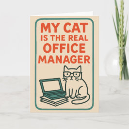 My Cat Real Office Manager – Funny Work From home カード