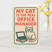 My Cat Real Office Manager – Funny Work From home カード (黄色い花)