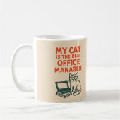 My Cat Real Office Manager – Funny Work From home コーヒーマグカップ (左)