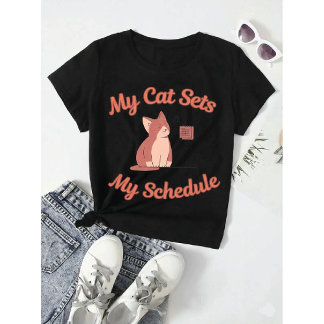 My Cat Sets My Schedule | Funny WFH Boss Humor トライブレンドＴシャツ